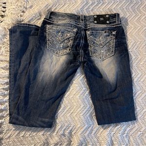 Missme jeans | Beaded dark wash jeans